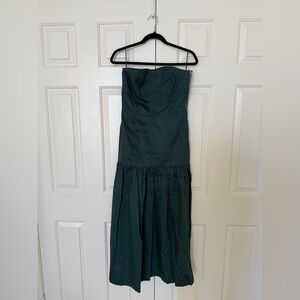 Zara Dark Green Strapless Dress